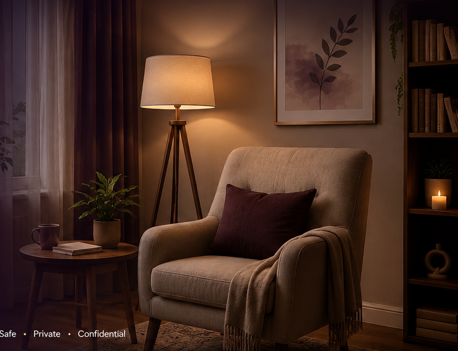 Warm professional counselling room